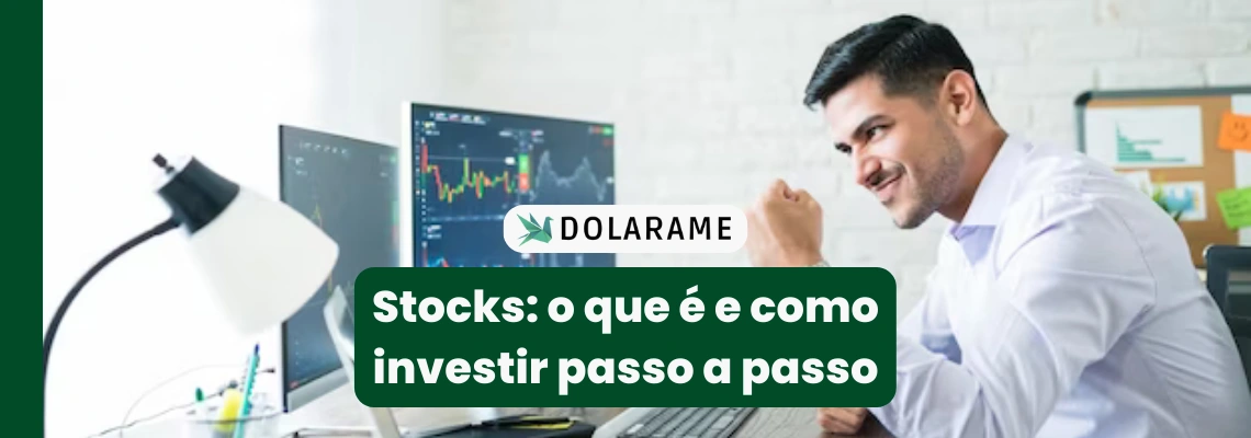 Homem comemorando por que descobriu o que é stocks